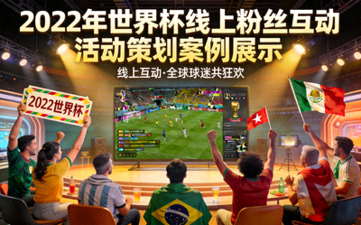 2022年世界杯线上粉丝互动活动策划案例展示 - 球迷在屏幕前欢呼